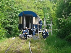 Übung des THW bei der Ostertalbahn im Mai 2015