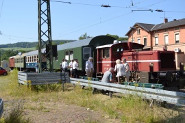 Die Ostertalbahn im Bahnhof Ottweiler, Gleis 4